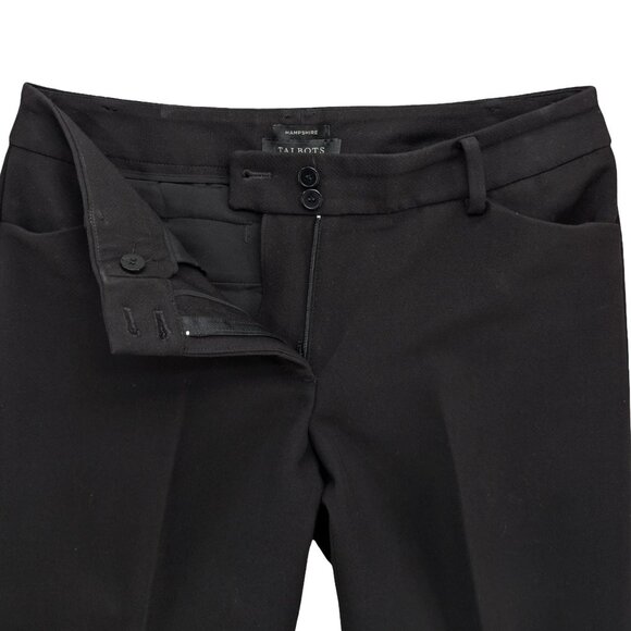 Talbots Hampshire Pants Womens Solid Black Flat Front Stretch Size 6P - Picture 5 of 11